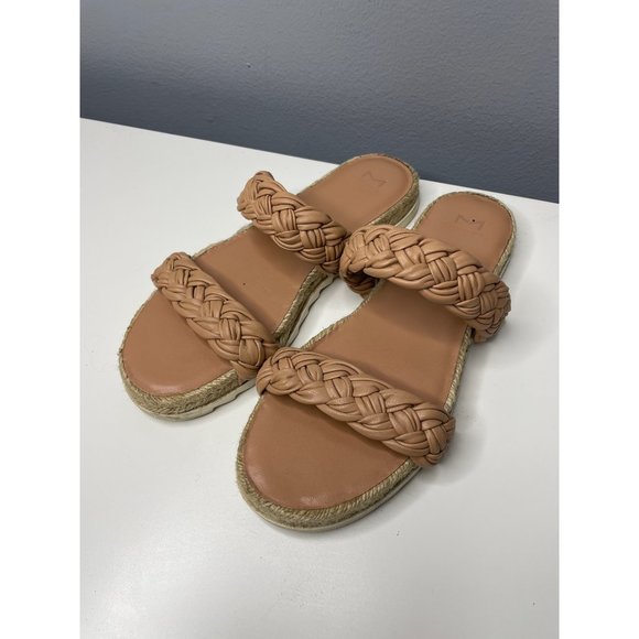 MARC FISHER jamie tan braided slide sandals 8.5 - Picture 2 of 8